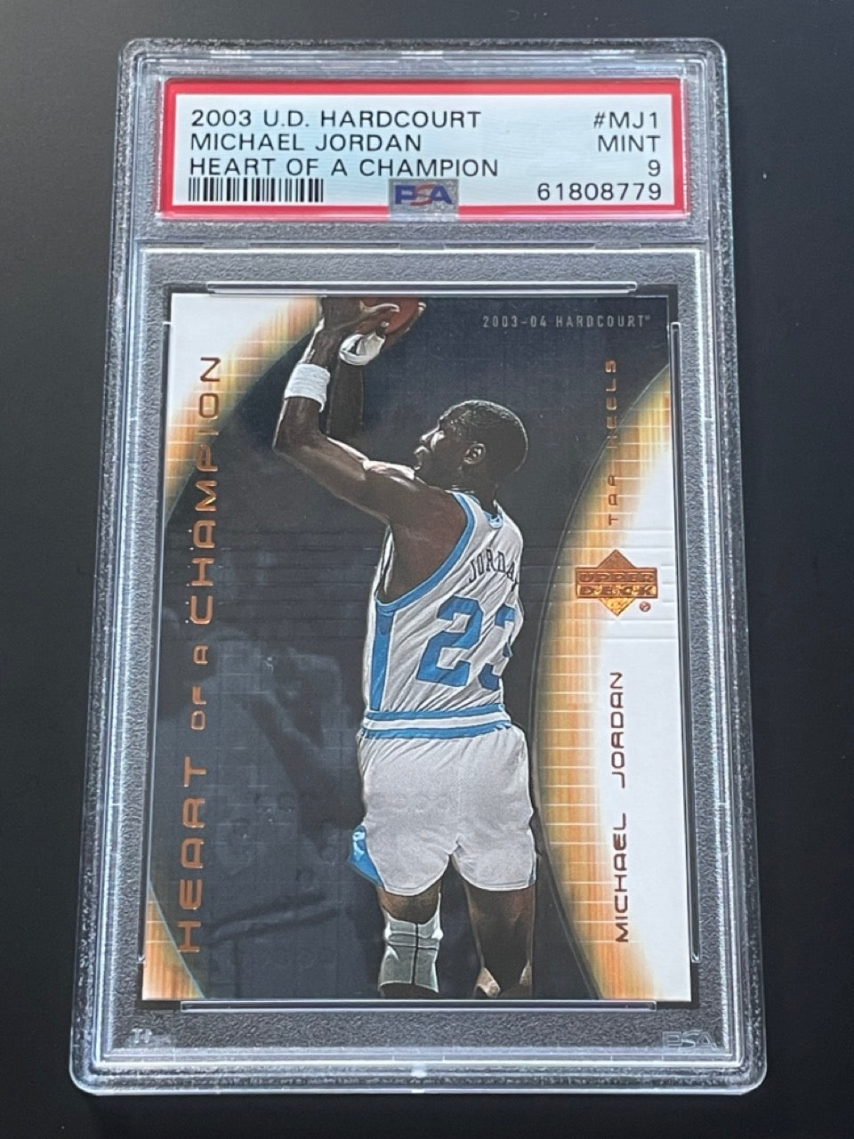 2003 Upper Deck Hardcourt Heart Of a Champion Michael Jordan #MJ1 PSA 9 Tarheels