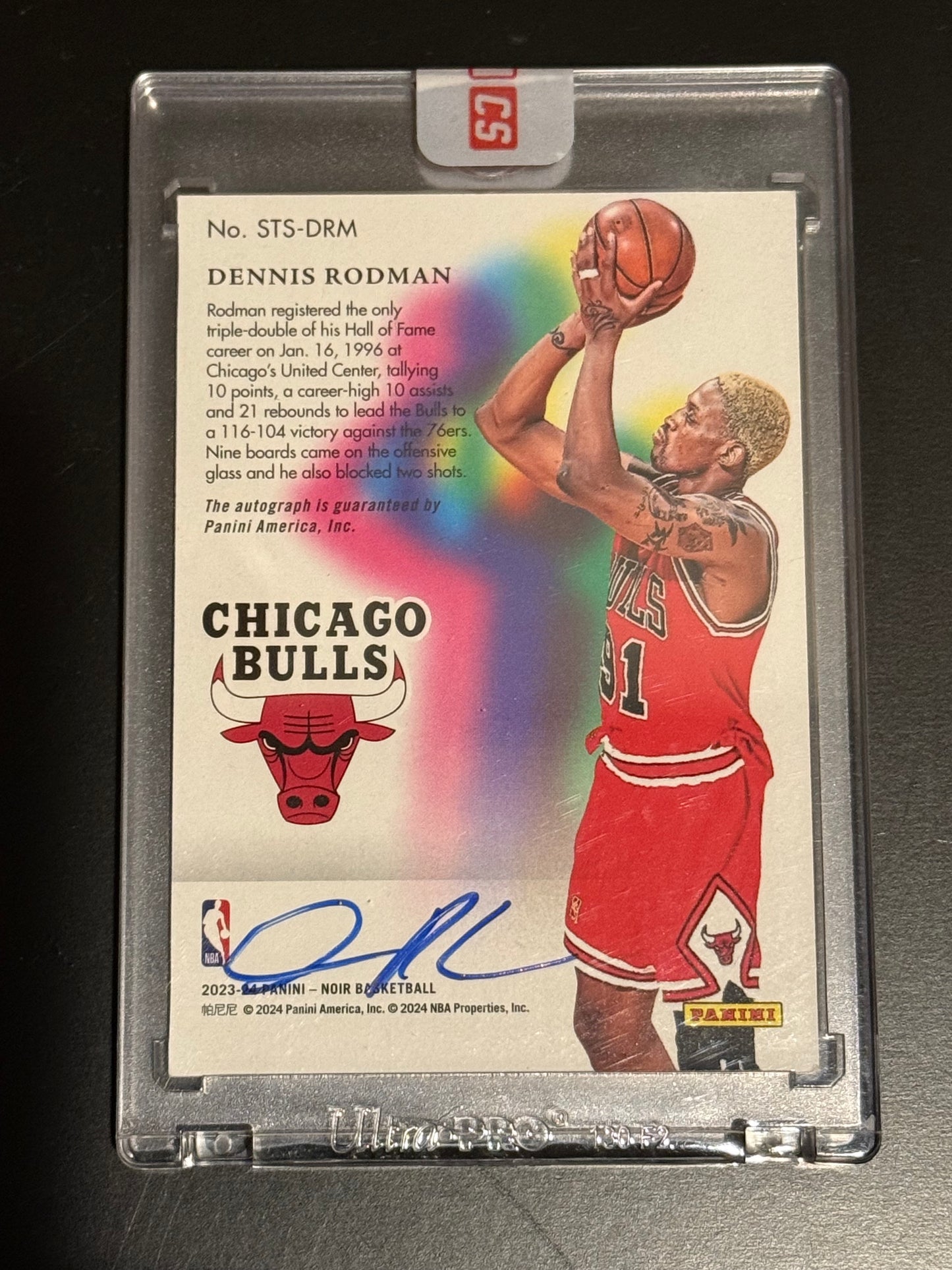 2023 Panini Noir Dennis Rodman Shadow Signatures Auto /25 Signed 2x & SEALED - back