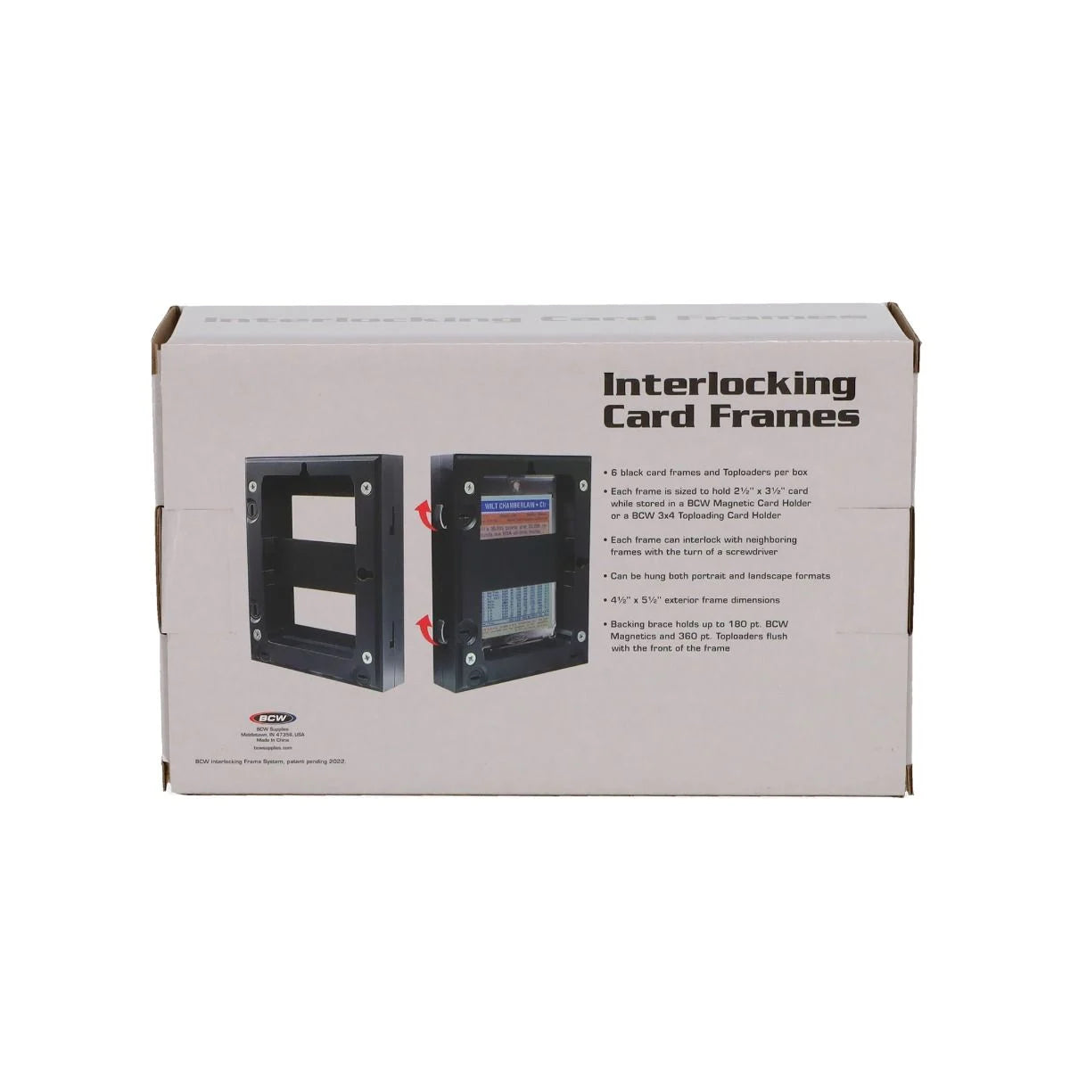 Interlocking Card Display Frames - wall mountable 6-pack in box (back)