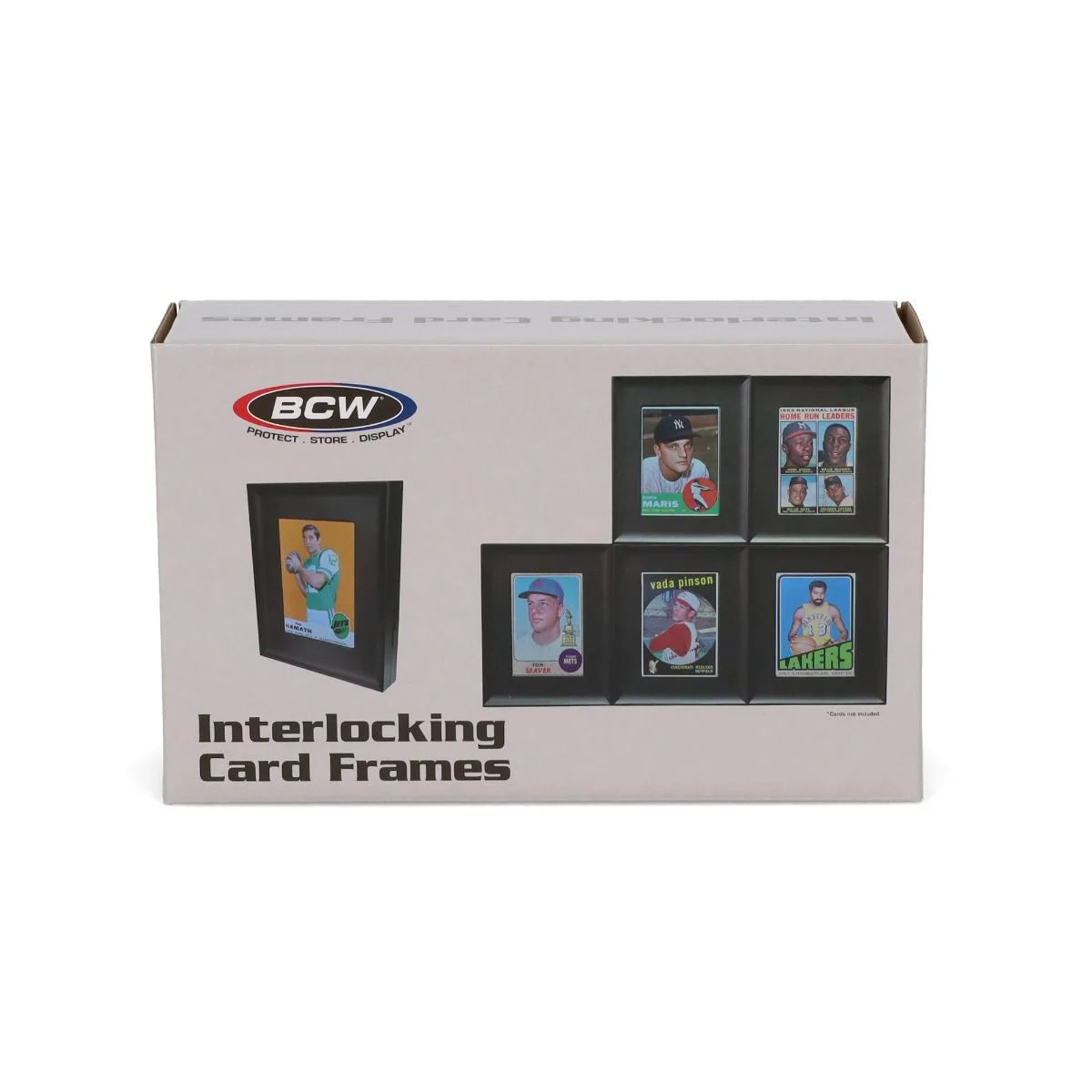 Interlocking Card Display Frames - wall mountable 6-pack in box (front)