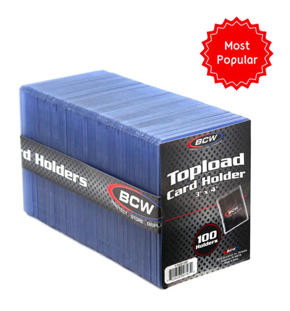 100 Pack BCW Top Loaders Standard Size 3x4 - This OG Bundles comes with two packs for a total of 200 top loaders