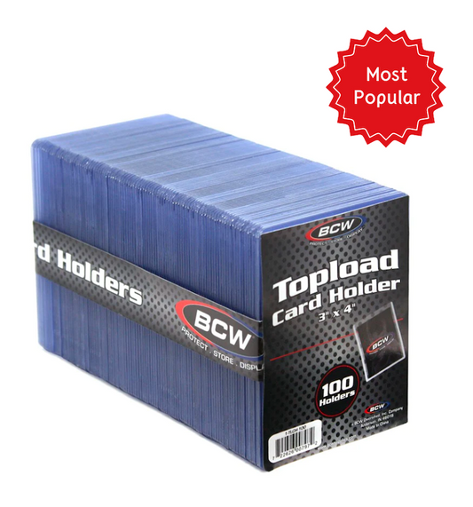 100 Pack BCW Top Loaders (Standard Size 3"x4")