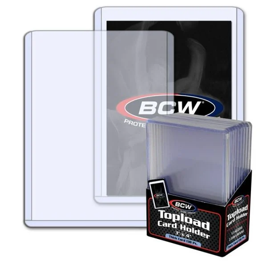 10 Pack BCW Thick Top Loaders (Standard Size 3x4) - 138 PT. for Patch Cards