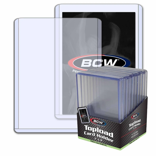 10 Pack BCW Thick Top Loaders (Standard Size 3x4) - 240 PT.