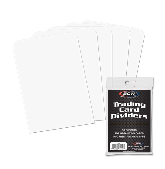 10 Pack Trading Card Dividers - vertical standing