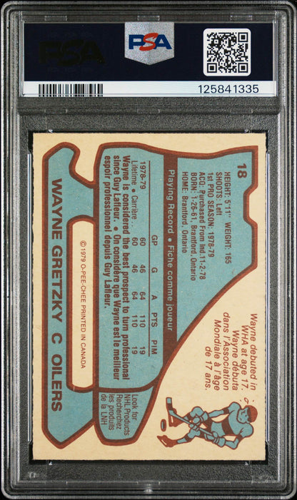 1979 O-Pee-Chee Wayne Gretzky Rookie #18 Auto PSA 5 Auto Auth - back