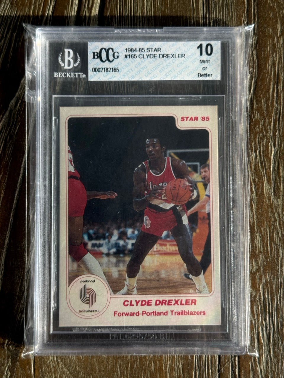 1984 Star Clyde Drexler #165 BCCG 10 front