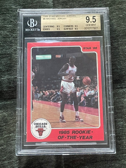 1986 Star Michael Jordan Rookie of the Year #6 BGS 9.5 TRUE GEM (4x9.5)