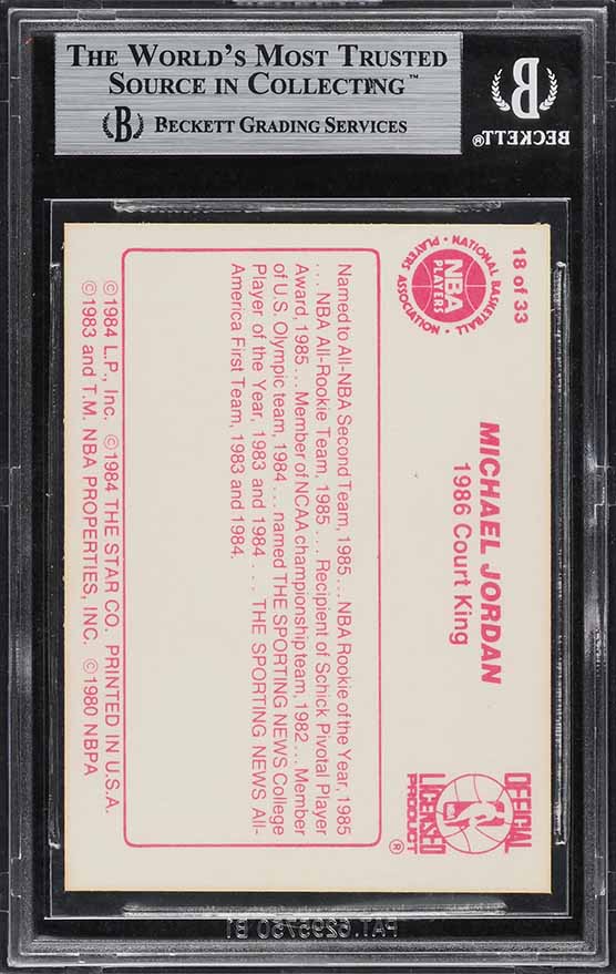 1986 Star Michael Jordan #18 Court Kings BGS 9 Chicago Bulls - back