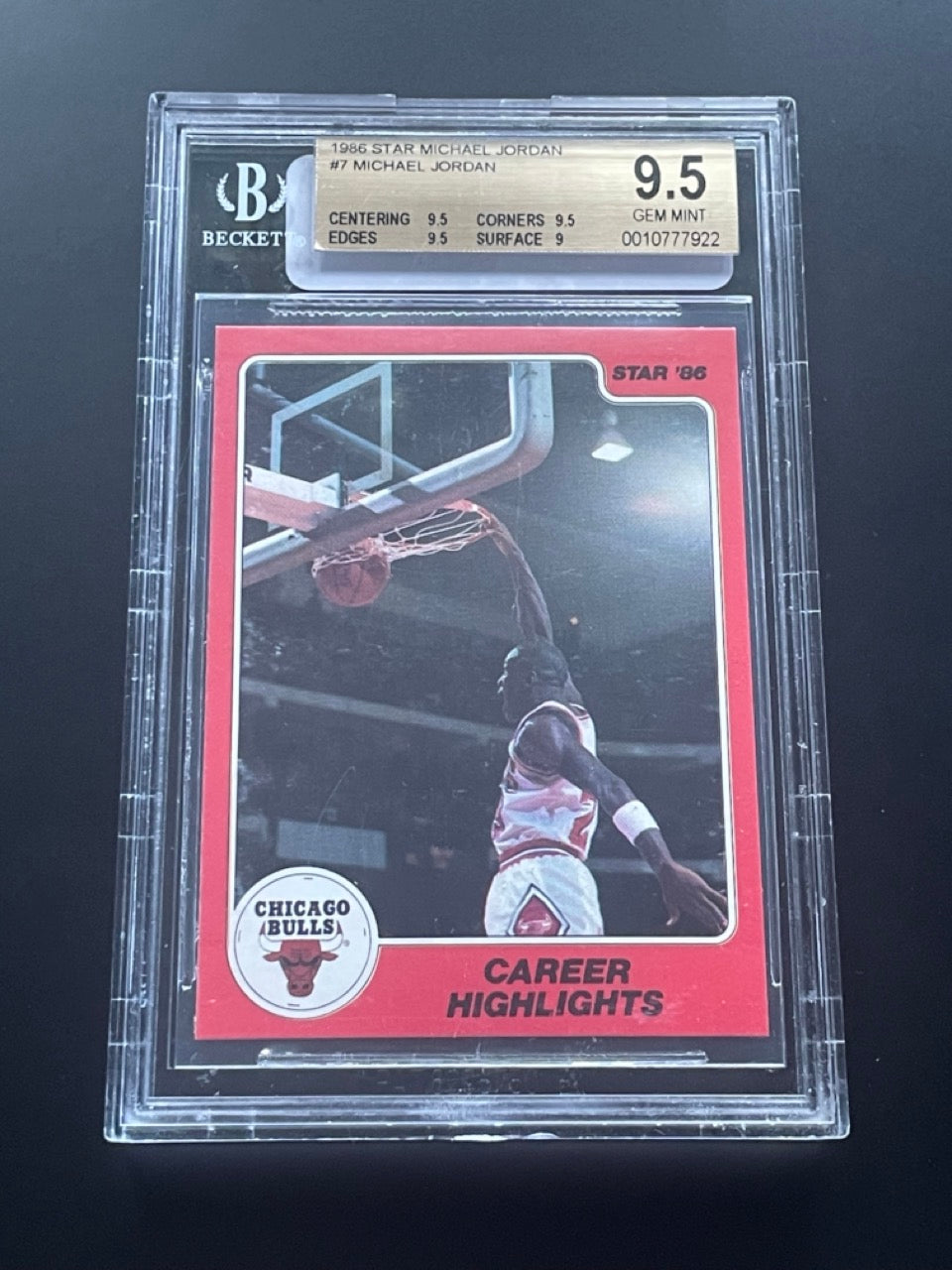1986 Star Michael Jordan Career Highlights 7 BGS 9 5 Bulls Only Greats 1986-star-michael-jordan-career-highlights-7-bgs-9-5-bulls-only-greats