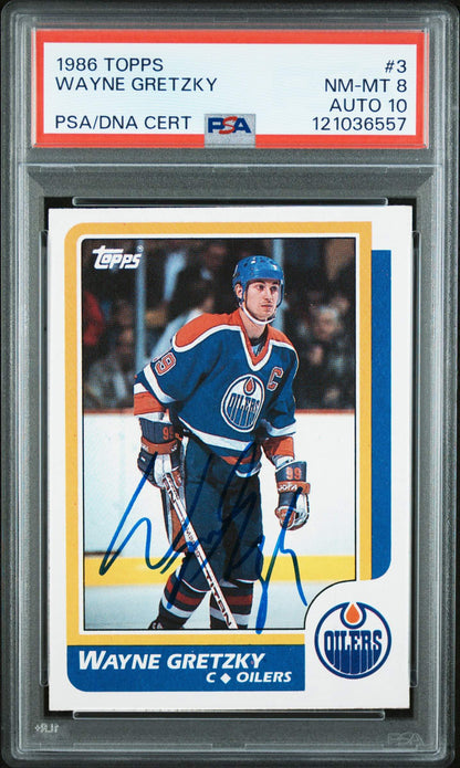 1986 Topps Wayne Gretzky #3 PSA 8 Auto 10