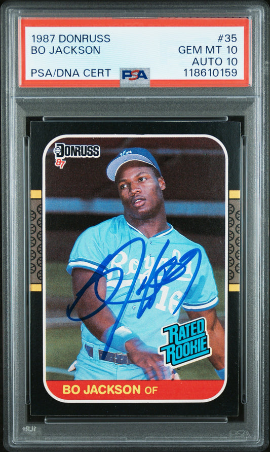 1987 Donruss Bo Jackson RC #35 PSA 10 Auto 10