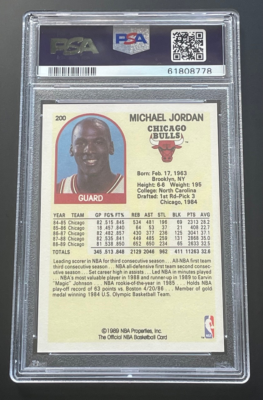 1989 Hoops Michael Jordan #200 PSA 10 Chicago Bulls - back