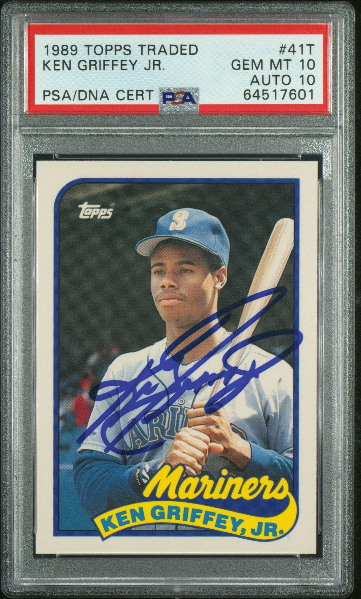 1989 Topps Traded Ken Griffey Jr. RC #41T PSA 10 Auto 10