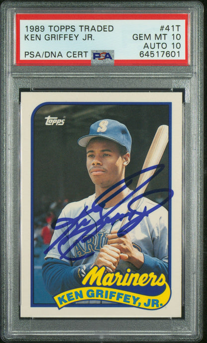 1989 Topps Traded Ken Griffey Jr. RC #41T PSA 10 Auto 10