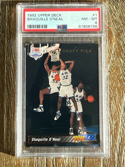 1992 Upper Deck Shaquille O'Neal #1 PSA 8 front