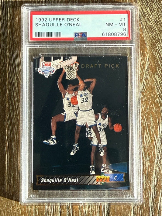 1992 Upper Deck Shaquille O'Neal #1 PSA 8 front