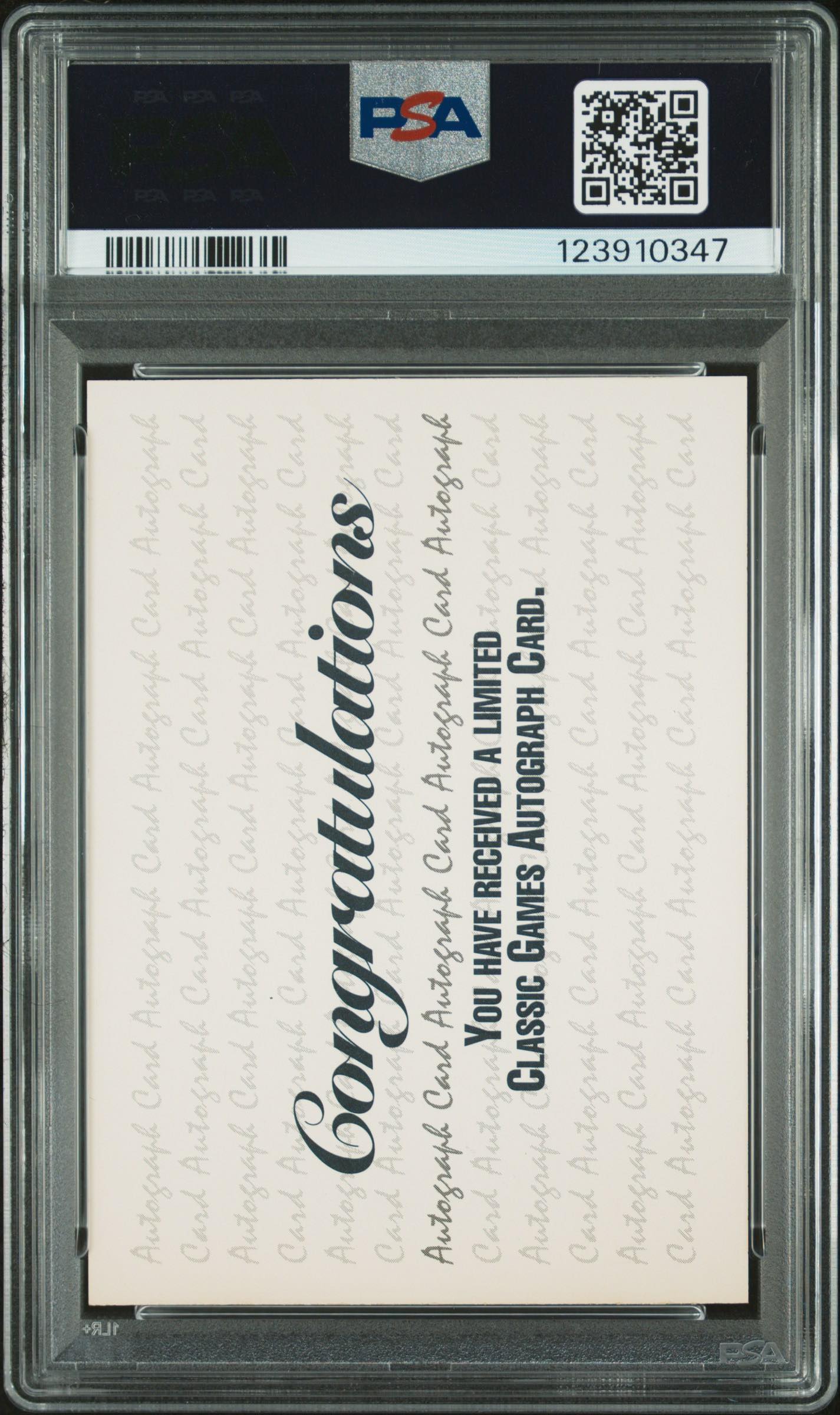 1992 Classic 4 Sport Kareem Abdul-Jabbar & Shaquille O'Neal Dual Auto /2500 PSA 7 Auto 10 - back