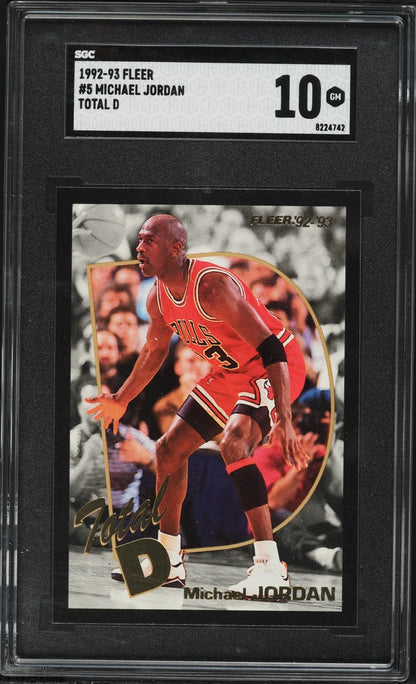 1992 Fleer Michael Jordan Total D #5 SGC 10 GEM MINT