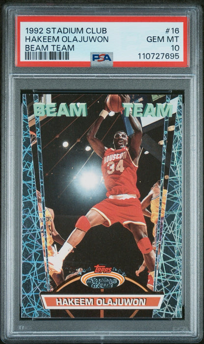 1992 Stadium Club Hakeem Olajuwon Beam Team #16 PSA 10