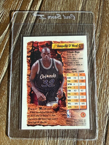 1993 Finest Shaquille O'Neal #3 back