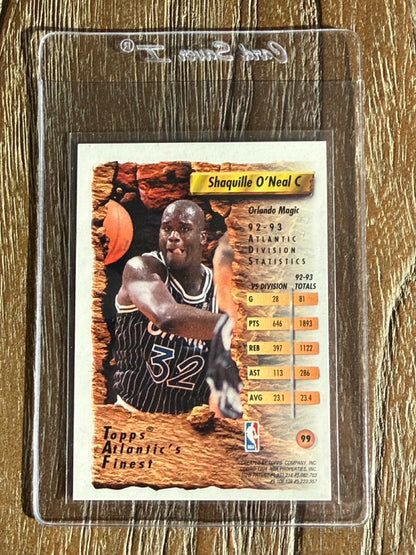 1993 Finest Shaquille O'Neal Atlantic's Finest #99 back