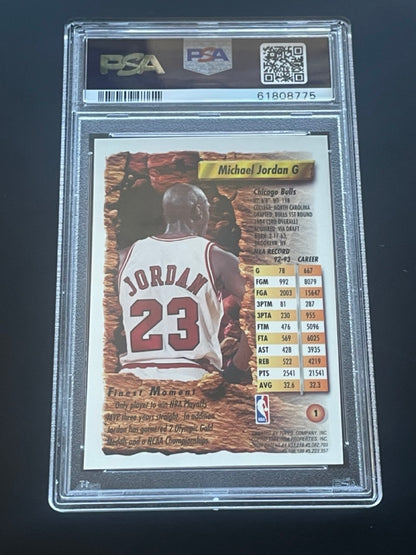 1993 Finest Michael Jordan #1 PSA 8 Chicago Bulls - back