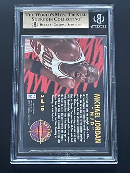 1993 Fleer Sharpshooters Michael Jordan #3 BGS 9.5 Gem Mint Chicago Bulls - back