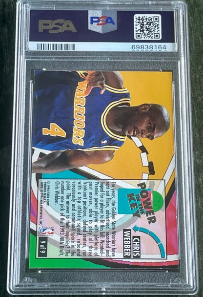 1993 Fleer Ultra Chris Webber Power In The Key #9 Rookie PSA 9 - back