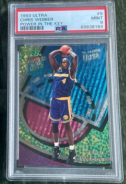 1993 Fleer Ultra Chris Webber Power In The Key #9 Rookie PSA 9