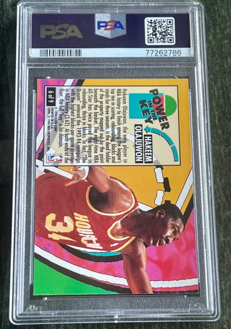 1993 Fleer Ultra Hakeem Olajuwon Power In The Key #6 PSA 9 - back