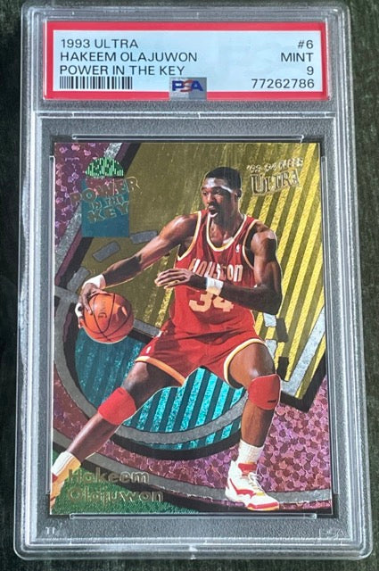 1993 Fleer Ultra Hakeem Olajuwon Power In The Key #6 PSA 9