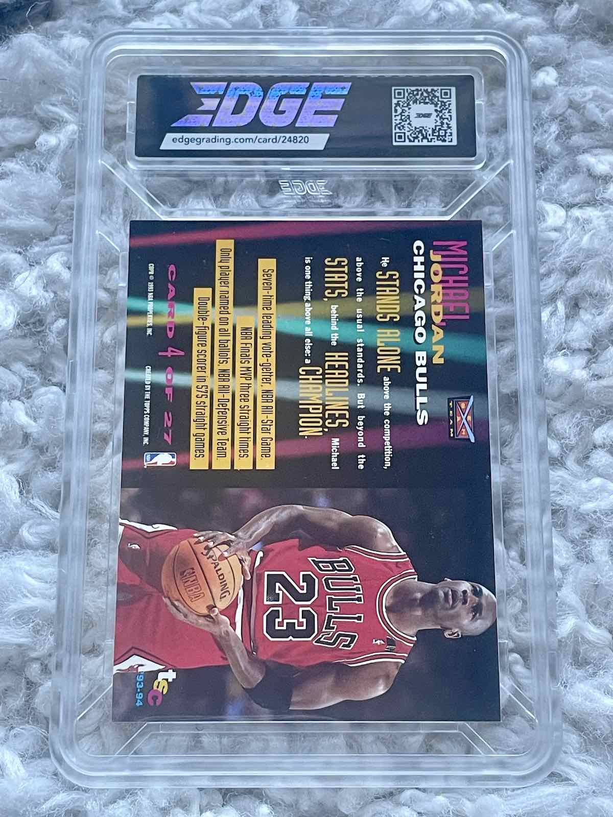 1993 Stadium Club Michael Jordan Beam Team Edge Grading 8 NM - back