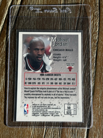 1996 Finest Michael Jordan Sterling Bronze #50 With Coating back