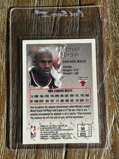 1996 Finest Michael Jordan Sterling Bronze #50 Without Coating back