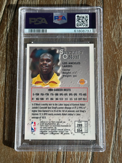 1996 Finest Shaquille O'Neal #289 With Coating PSA 8 back