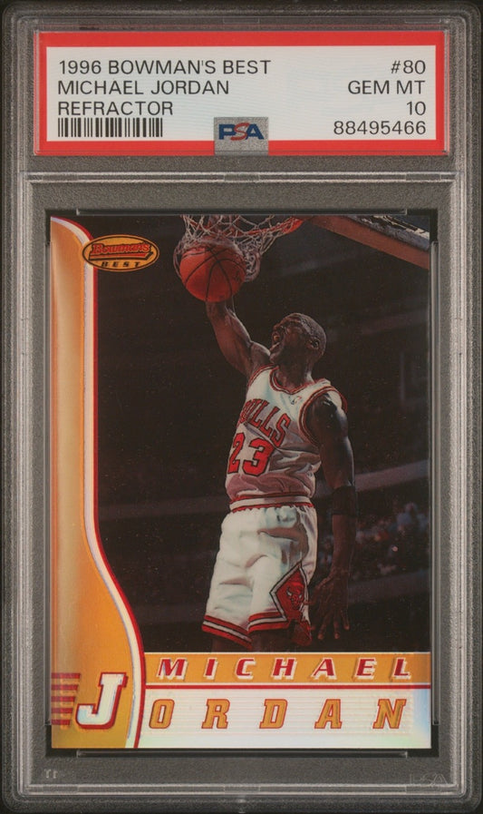 1996 Bowman's Best Michael Jordan Refractor #80 PSA 10 RARE POP 17