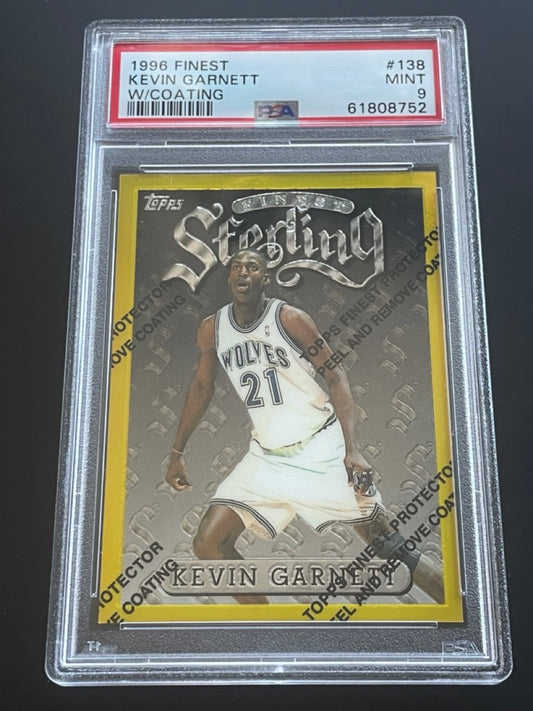 1996 Finest Kevin Garnett #138 With Coating PSA 9 Timberwolves