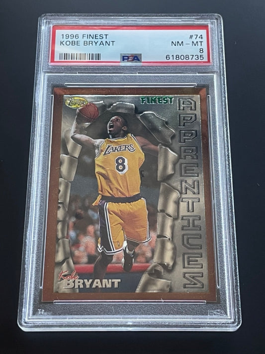 1996 Finest Kobe Bryant Rookie #74 PSA 8 Lakers
