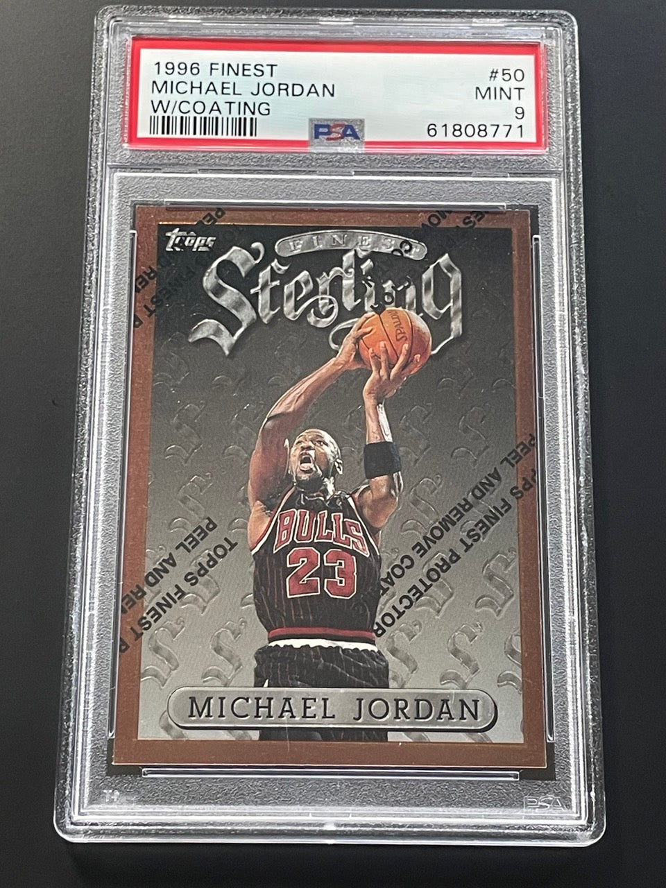 1996 Finest Michael Jordan #50 With Coating PSA 9 Chicago Bulls