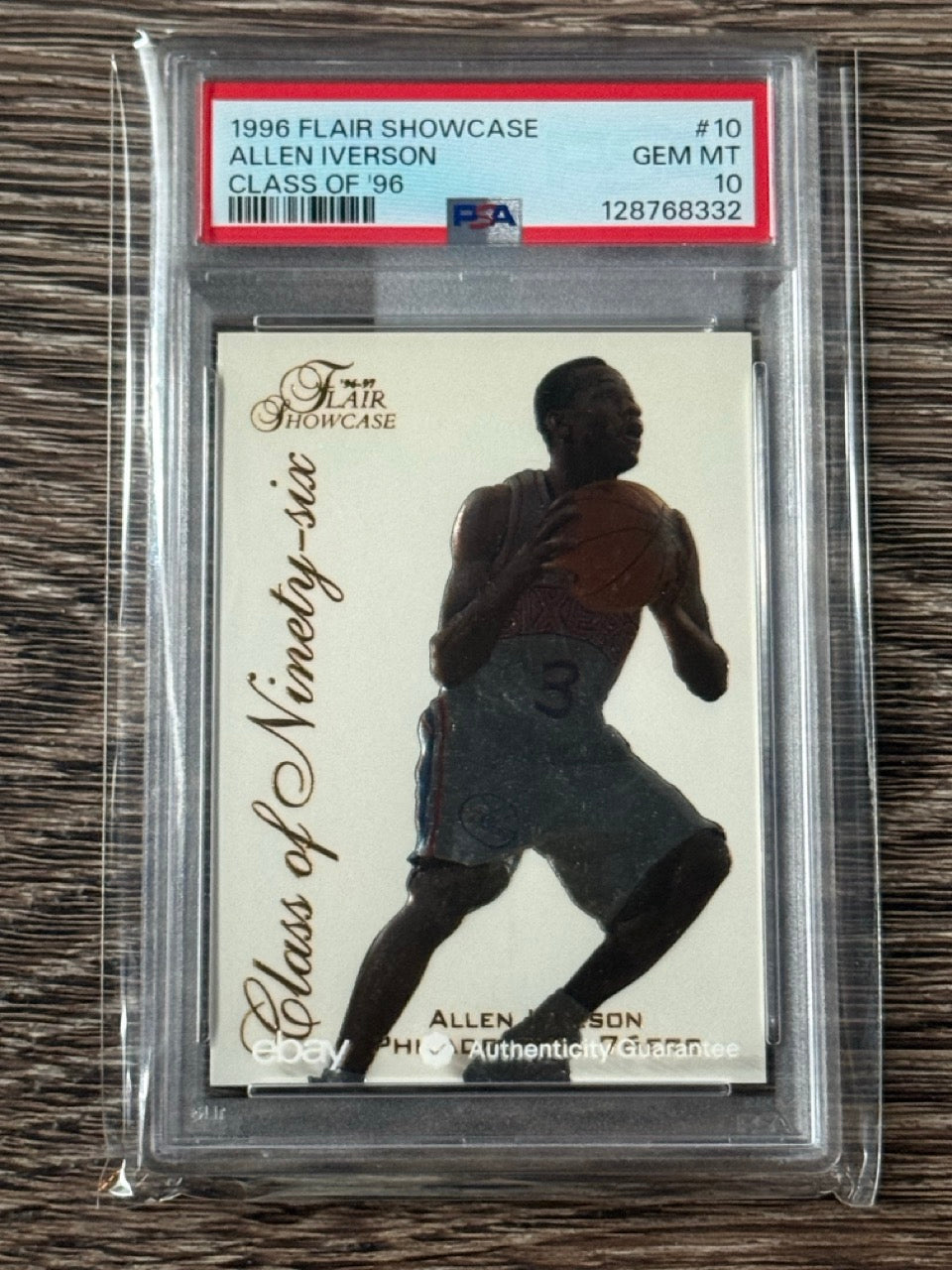 1996 Flair Showcase Allen Iverson Class of '96 RC #10 PSA 10