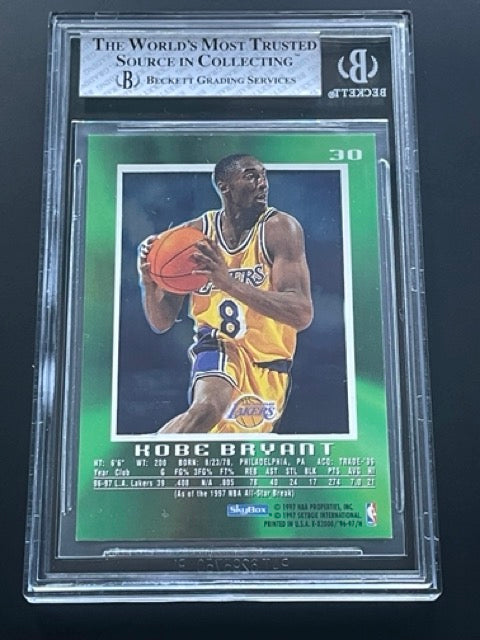 1996 Skybox E-X2000 Kobe Bryant #30 Rookie Card BGS 8 Lakers - back