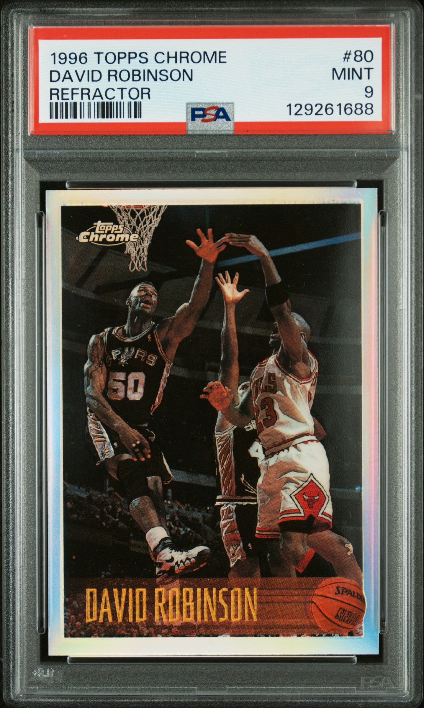 1996 Topps Chrome David Robinson w/ Jordan #80 Refractor PSA 9