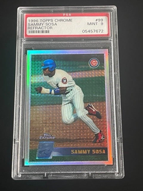 1996 Topps Chrome Sammy Sos Refractor #99 PSA 9 Mint Chicago Cubs