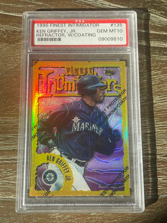 1996 Topps Finest Ken Griffey Jr. Gold Refractor with Coating #135 PSA 10