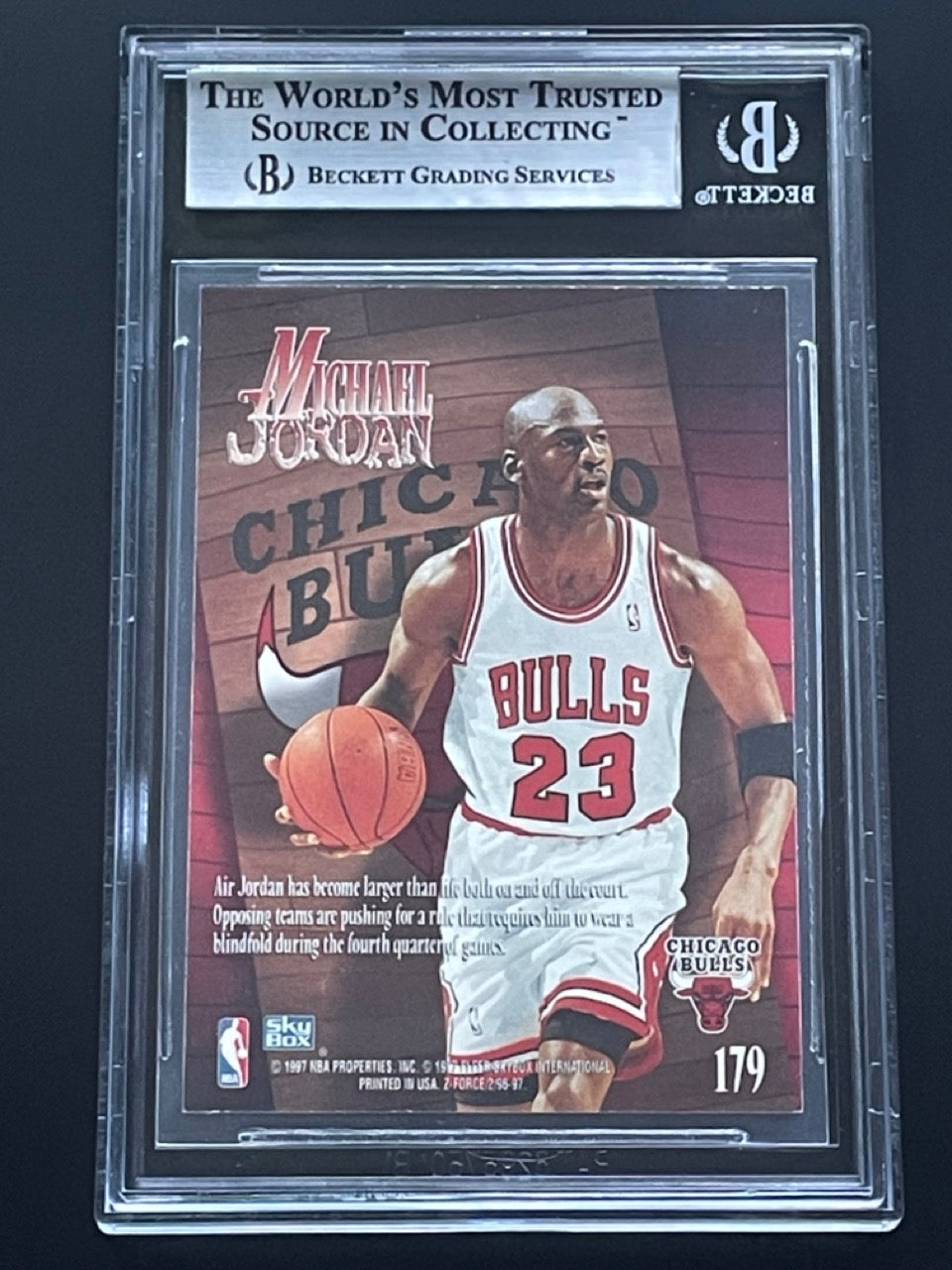 1996 Z-Force Michael Jordan #179 BGS 8.5 Chicago Bulls - back