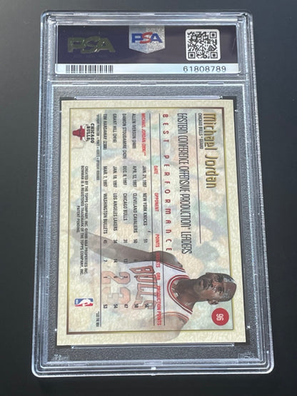 1997 Bowman's Best Michael Jordan #96 PSA 8 Chicago Bulls - back