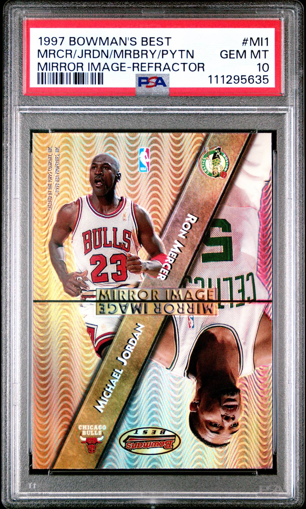 1997 Bowman's Best Mirror Image Refractor Michael Jordan/Marbury/Payton #M1 PSA 10