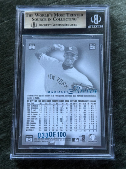 1997 Flair Showcase Mariano Rivera Row 0 #142 Legacy Collection /100 BGS 9.5 - back