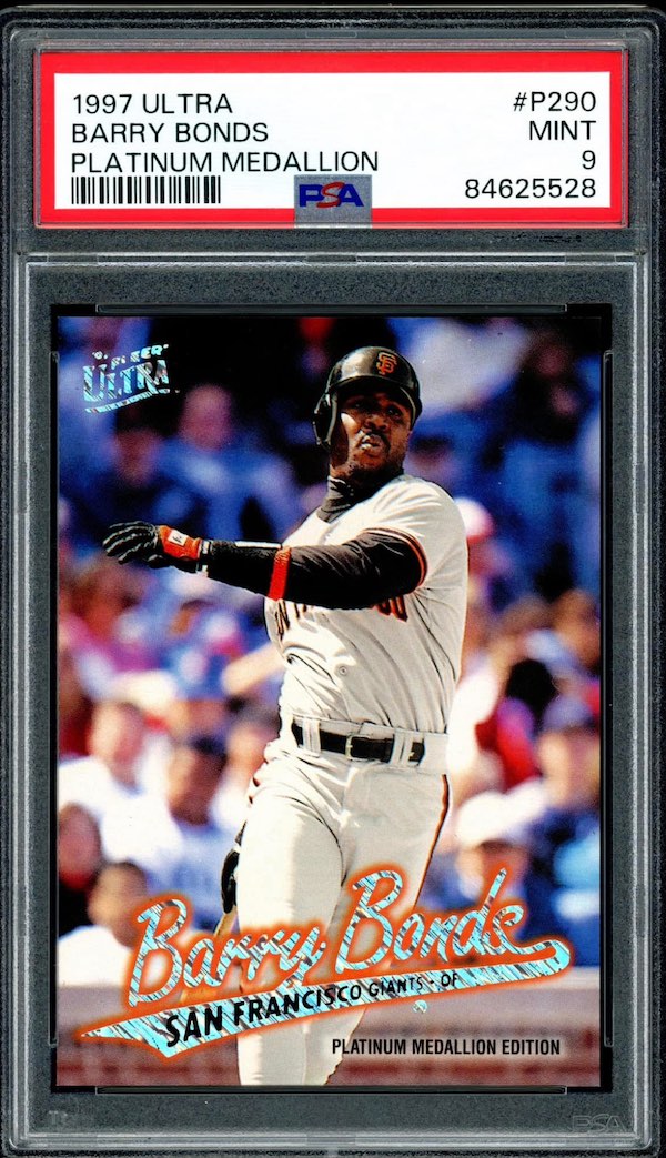 1997 Fleer Ultra Barry Bonds Platinum Medallion #P290 PSA 9 MINT